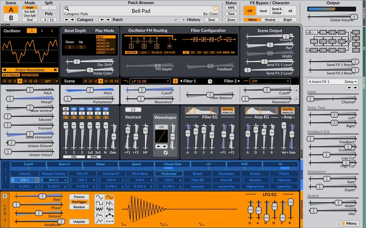 Surge XT synthesizer interface — screenshot from the official Surge Synth Team manual